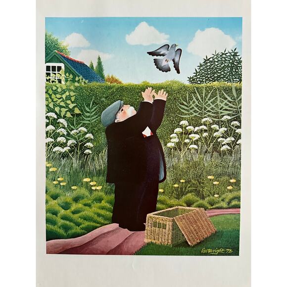 Reg Cartwright, The Pigeon Fancier, Fantasy Illustration Print ~ 250801-WH 595 G - Picture 2 of 2
